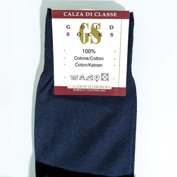CALZIFICIO DEBERT Calza Di Classe Mens Dress Socks, Navy, Made In Italy - Picture 3 of 4